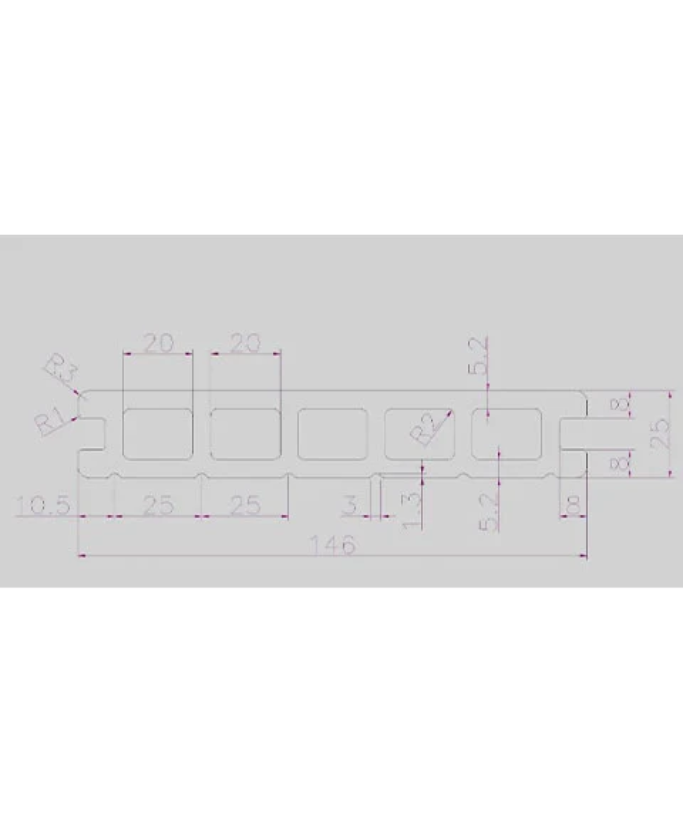 3.6m Ash woodgrain (embossed) Composite Decking