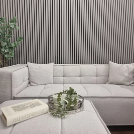 Acoustic Wall Panel Ash Grey Oak Premium Wood Veneer-2.4m
