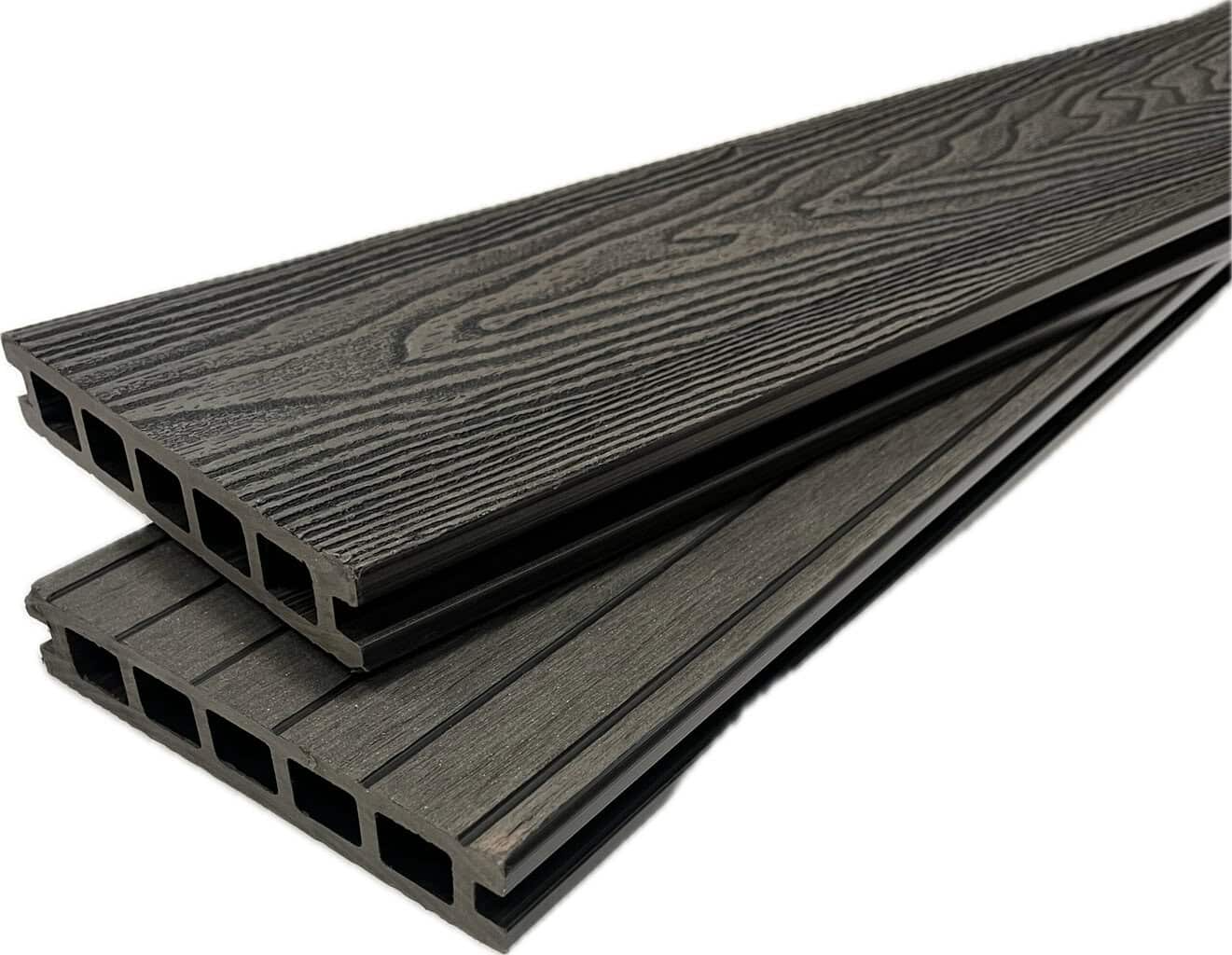 3.6m Graphite Woodgrain (embossed) Composite Decking