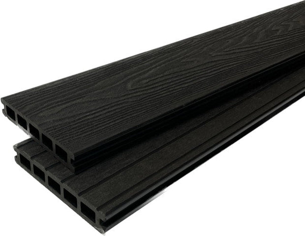 4.8m Black Woodgrain (embossed) Composite Decking