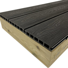 4.8m Black Woodgrain (embossed) Composite Decking