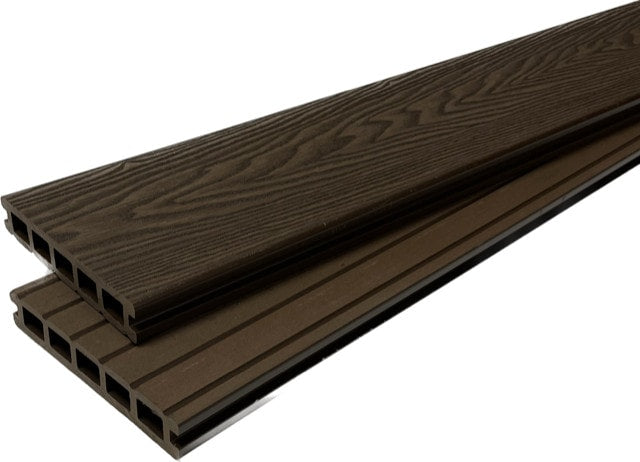 4.8m Chocolate Woodgrain (embossed) Composite Decking