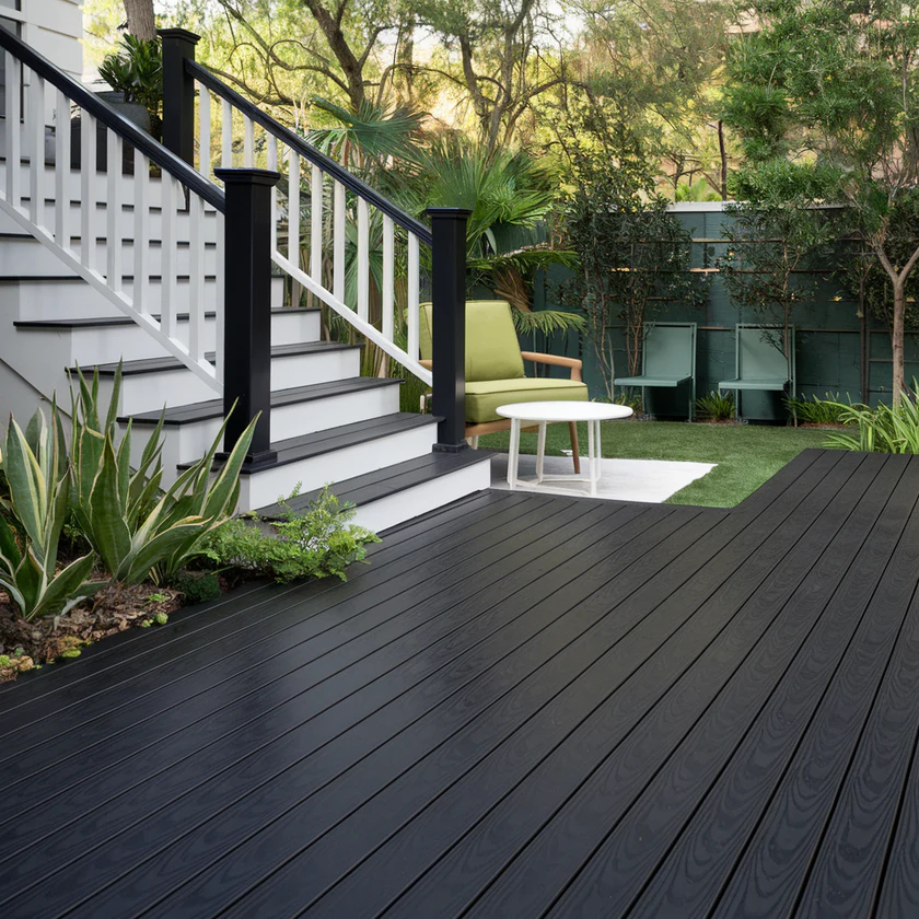4.8m Black Woodgrain (embossed) Composite Decking