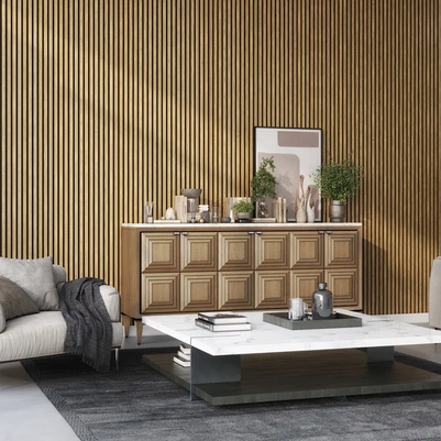 Acoustic Wall Panel Natural Light Oak Premium Wood Veneer-2.4m