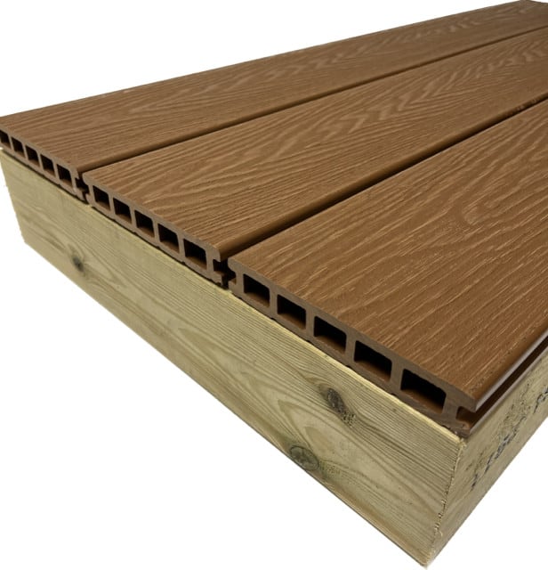 4.8m Teak Woodgrain (embossed) Composite Decking