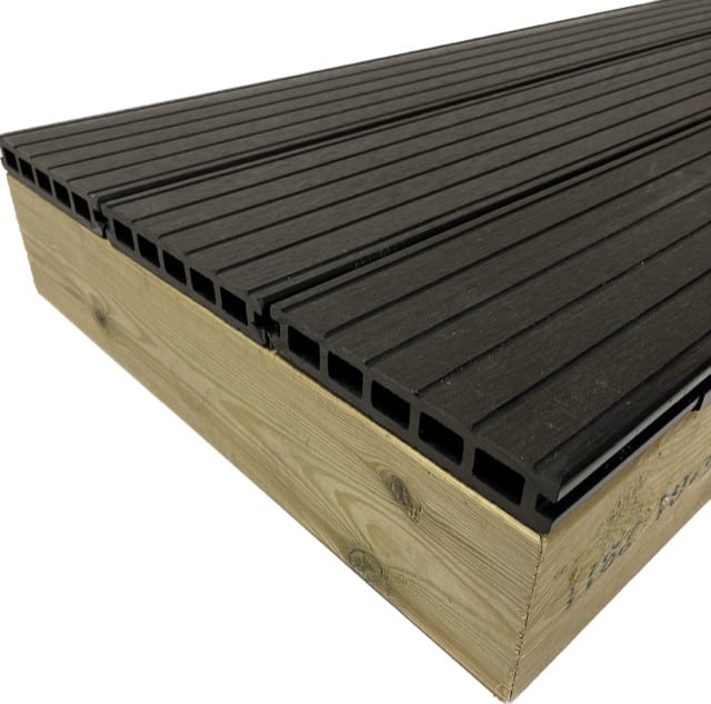 4.8m Black Woodgrain (embossed) Composite Decking