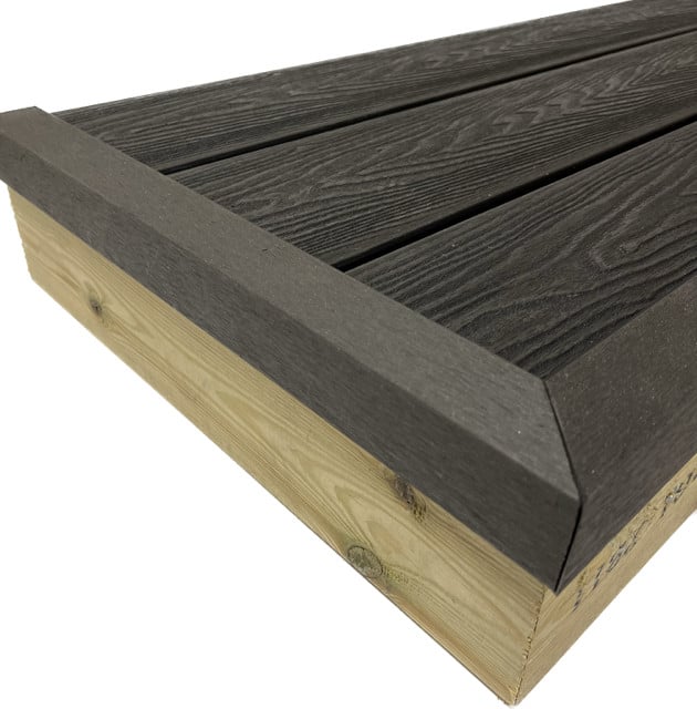 4.8m Black Woodgrain (embossed) Composite Decking