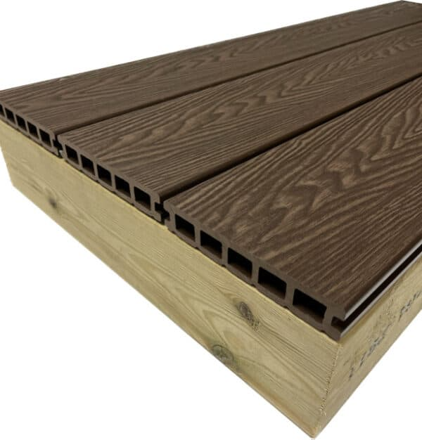 3.6m Chocolate Woodgrain (embossed) Composite Decking