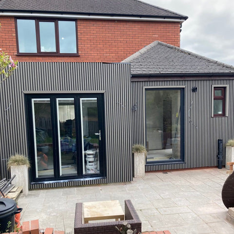 2.9m Dark Grey Slatted Cladding