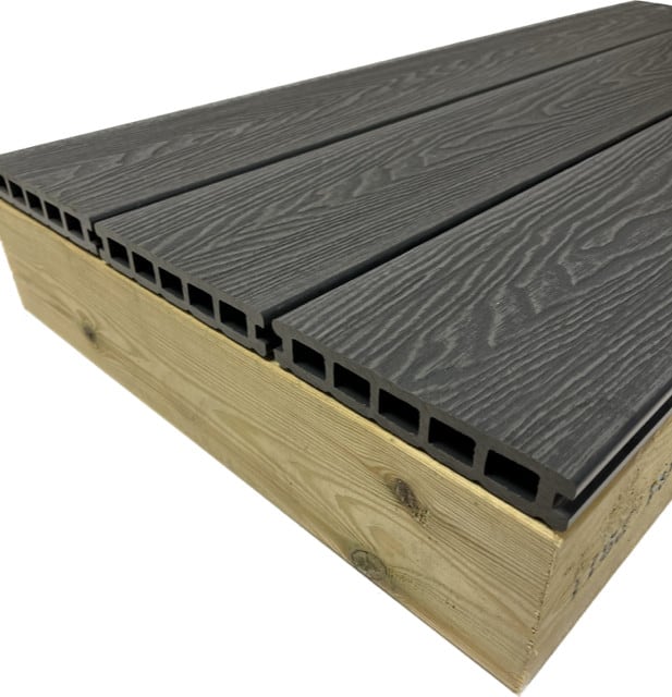 4.8m Grey Woodgrain (embossed) Composite Decking